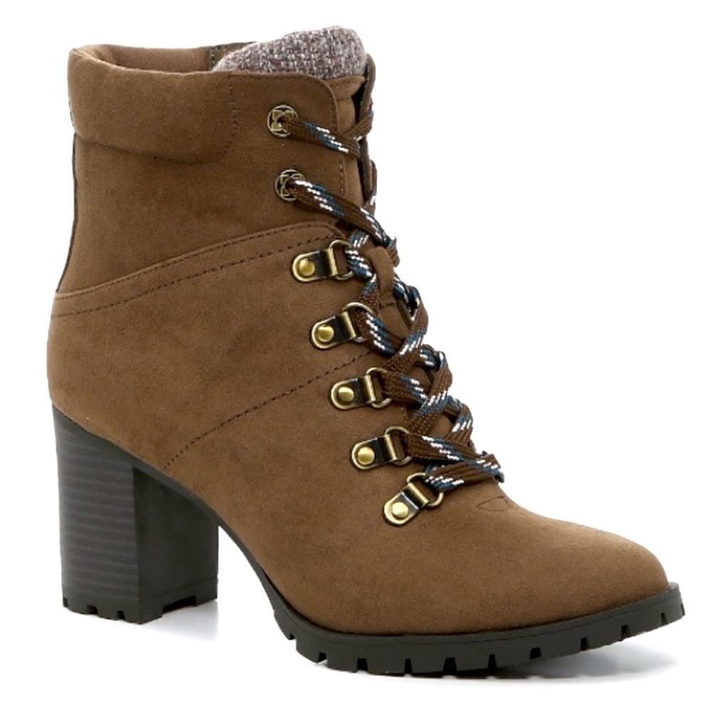 Kelly & Katie Brown Suede Lace-Up Ankle Boots